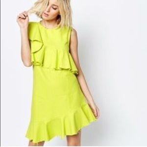 ASOS lime green asymmetrical dress